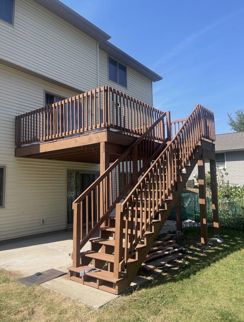 Backyard deck after restaining and sealing